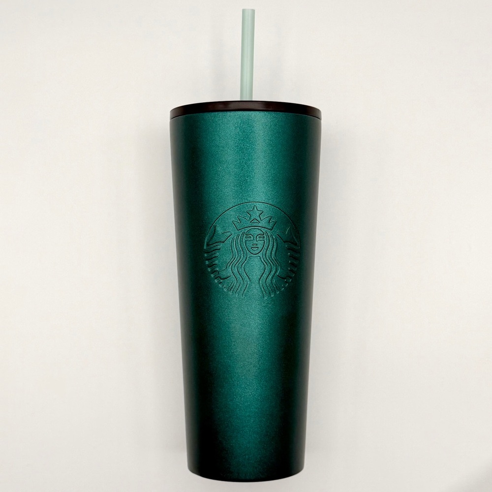 Starbucks 24oz Matte‎ Dark Green Cold Cup Tumbler – Used
